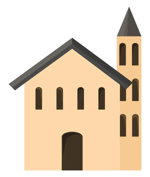 Braunes Gebäude Illustration Vektor Auf Weißem Hintergrund — Stockvektor