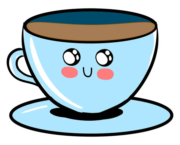 Niedliche Tasse Kaffee Illustration Vektor Auf Weißem Hintergrund — Stockvektor