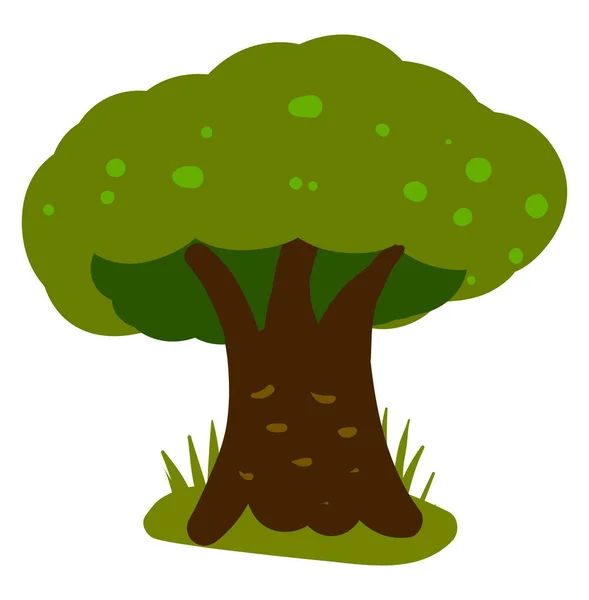 Πράσινο Μεγάλο Δέντρο Εικονογράφηση Διάνυσμα Λευκό Φόντο — Διανυσματικό Αρχείο