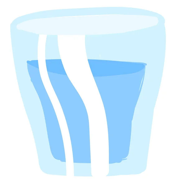 Waterglas Plat Illustratie Vector Witte Achtergrond — Stockvector