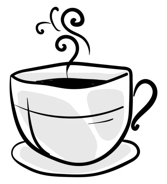 Чашка Горячего Кофе Иллюстрация Вектор Белом Фоне — стоковый вектор