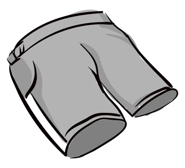 Pantalones Cortos Grises Ilustración Vector Sobre Fondo Blanco — Archivo Imágenes Vectoriales