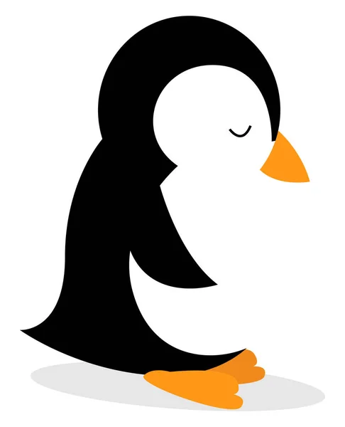 Сумний Пінгвін Ілюстрація Вектор Білому Тлі — стоковий вектор