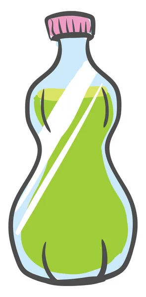 Зеленый Сок Бутылке Иллюстрация Вектор Белом Фоне — стоковый вектор