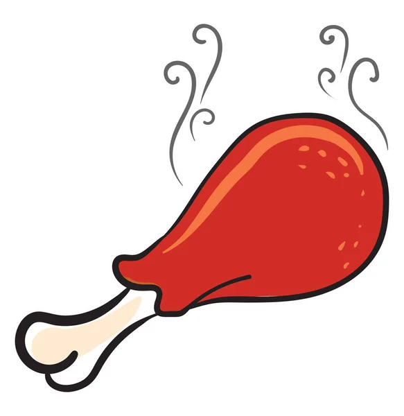 Kaki Ayam Panas Ilustrasi Vektor Dengan Latar Belakang Putih - Stok Vektor