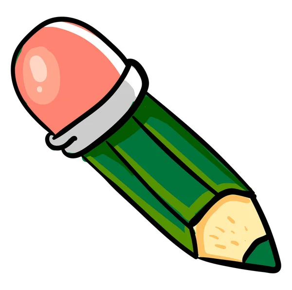 Groene Kleine Pen Illustratie Vector Witte Achtergrond — Stockvector