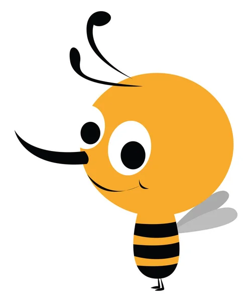 Baby Bee Ilustrasi Vektor Pada Latar Belakang Putih - Stok Vektor