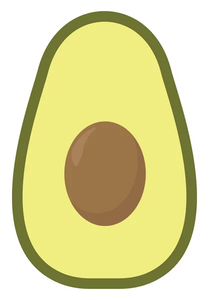 Avocado Der Mitte Illustration Vektor Auf Weißem Hintergrund — Stockvektor