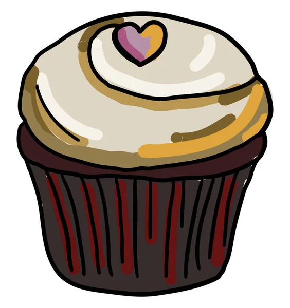 Dolce Cupcake Illustrazione Vettore Sfondo Bianco — Vettoriale Stock