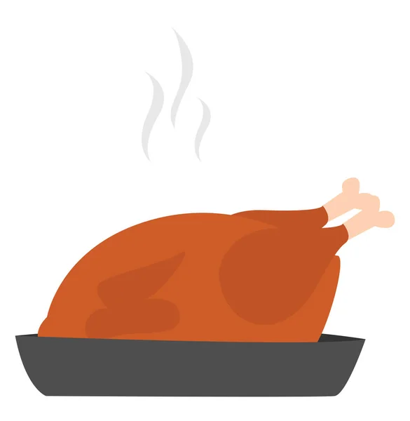 Pollo Horno Ilustración Vector Sobre Fondo Blanco — Vector de stock