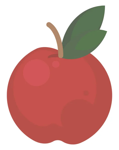 Rött Äpple Platt Illustration Vektor Vit Bakgrund — Stock vektor