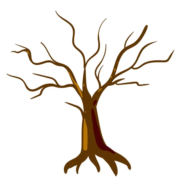 Naked Tree Illustration Vector White Background — Stock Vector