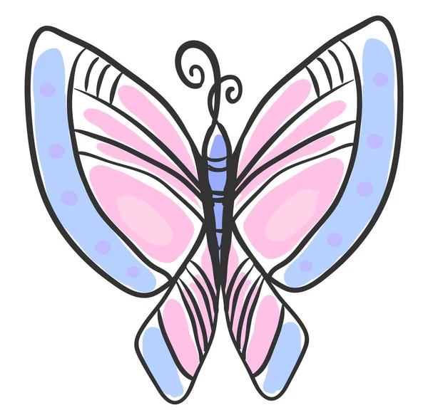 Papillon Violet Illustration Vecteur Sur Fond Blanc — Image vectorielle
