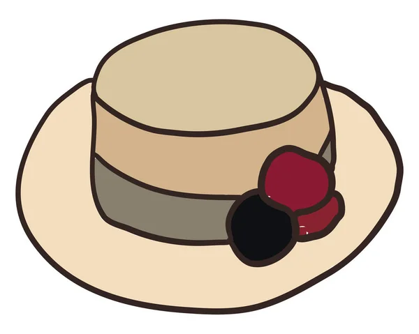 Woman褐色帽子 白色背景上的矢量 — 图库矢量图片