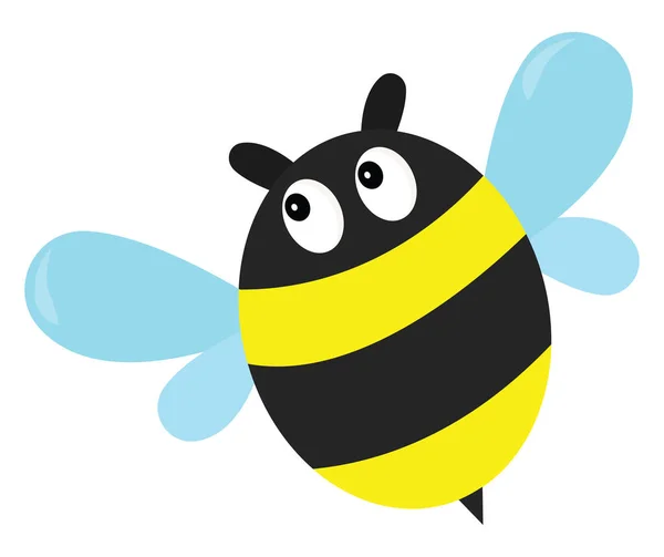 Fat Bee Illustratie Vector Witte Achtergrond — Stockvector