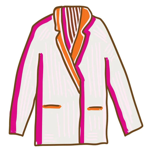 White Blazer Illustration Vector White Background — Stock Vector