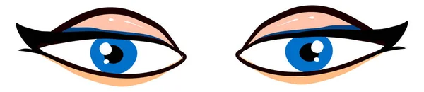 Сині Жіночі Очі Ілюстрація Вектор Білому Тлі — стоковий вектор