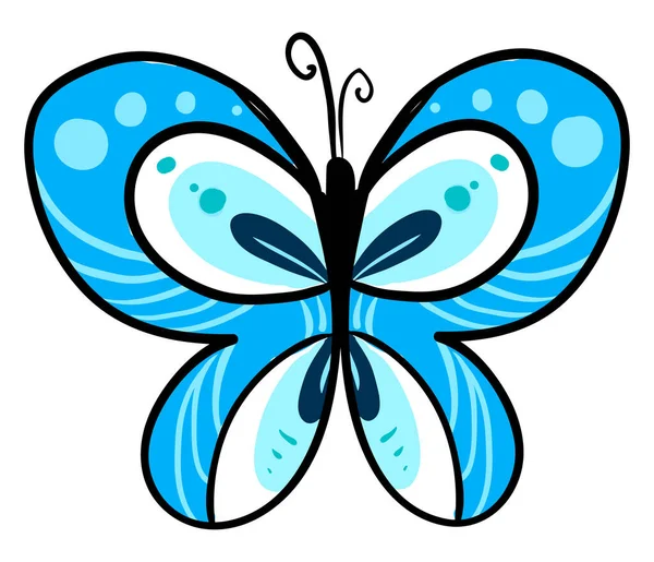 Blue Butterfly Illustration Vector White Background — Stock Vector