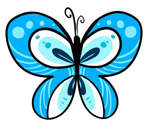 Papillon Bleu Illustration Vecteur Sur Fond Blanc — Image vectorielle