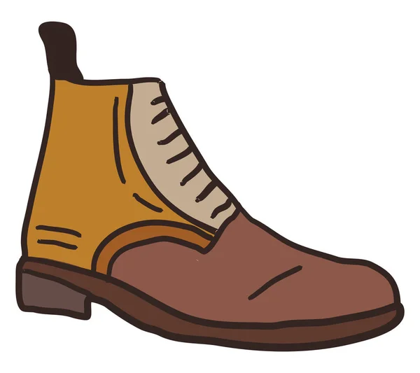 Sepatu Cokelat Datar Ilustrasi Vektor Pada Latar Belakang Putih - Stok Vektor