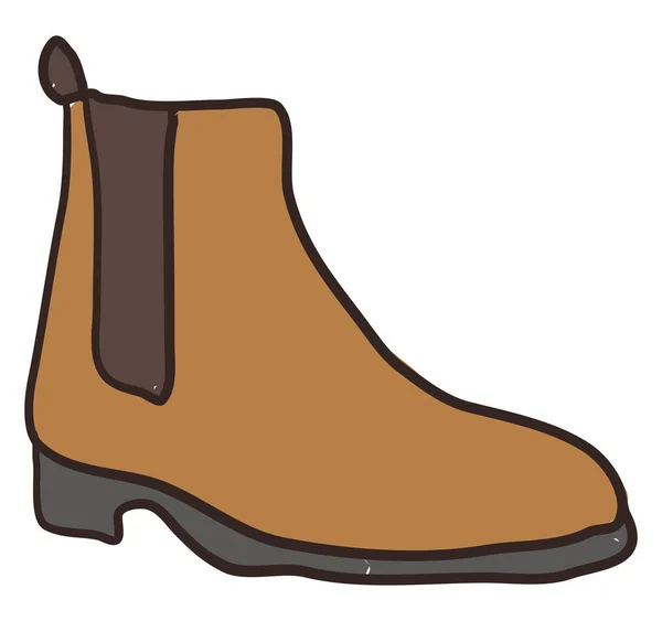 Brown Boot Ilustrasi Vektor Pada Latar Belakang Putih - Stok Vektor