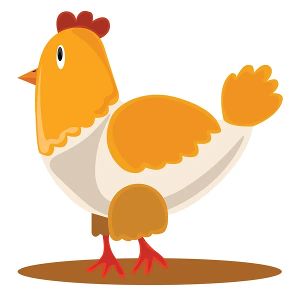 Gros Poulet Illustration Vecteur Sur Fond Blanc — Image vectorielle