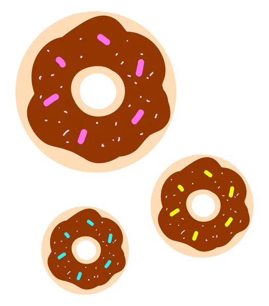 Choklad Donut Illustration Vektor Vit Bakgrund — Stock vektor