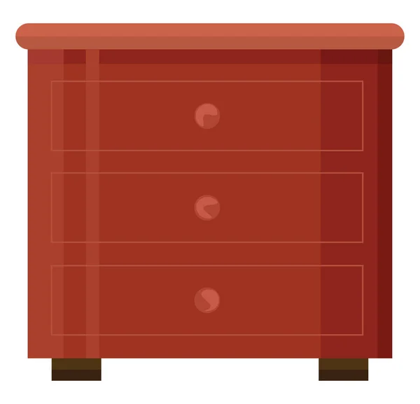 Wooden Cabinet Illustration Vector White Background — Stock Vector