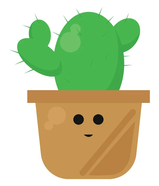 Kaktus Gryta Illustration Vektor Vit Bakgrund — Stock vektor