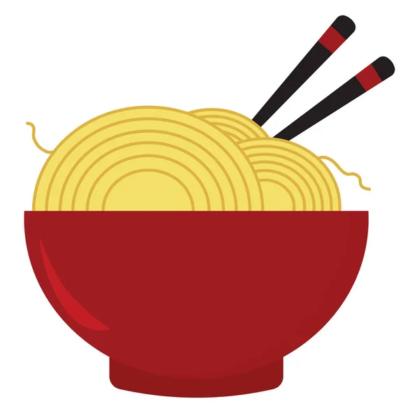 中華麺 イラスト 白い背景のベクトル — ストックベクタ