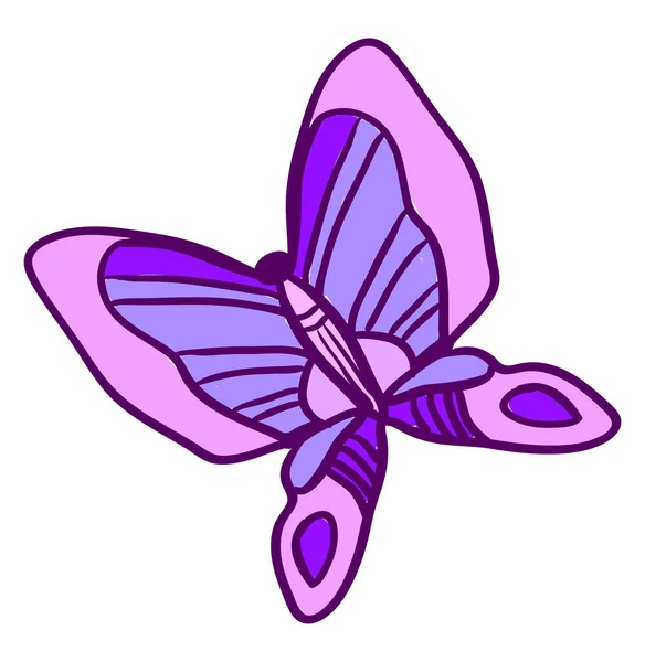 Papillon Violet Illustration Vecteur Sur Fond Blanc — Image vectorielle