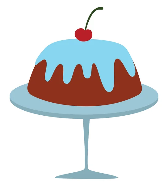 Gâteau Cerise Illustration Vecteur Sur Fond Blanc — Image vectorielle