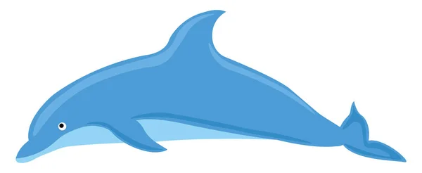 Μπλε Δελφίνι Εικονογράφηση Διάνυσμα Λευκό Φόντο — Διανυσματικό Αρχείο