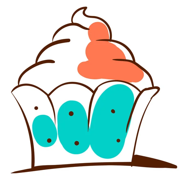 Desenho Cupcake Ilustração Vetor Sobre Fundo Branco —  Vetores de Stock