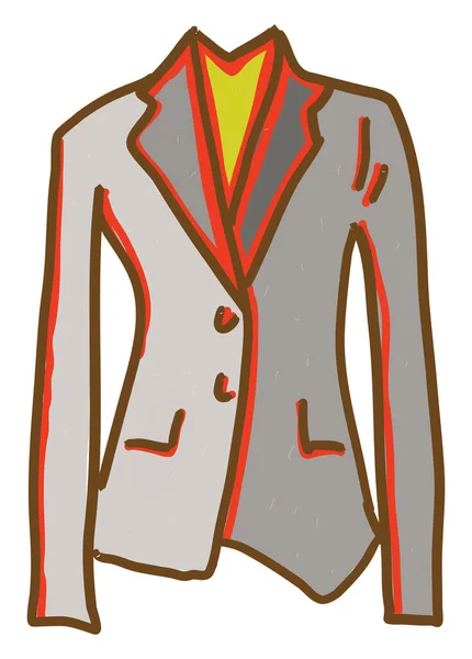 Blazer Gris Decorativo Ilustración Vector Sobre Fondo Blanco — Archivo Imágenes Vectoriales