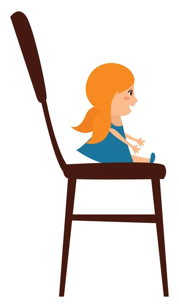 Puppe Auf Stuhl Illustration Vektor Auf Weißem Hintergrund — Stockvektor