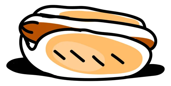 Hot Dog Gambar Ilustrasi Vektor Pada Latar Belakang Putih - Stok Vektor