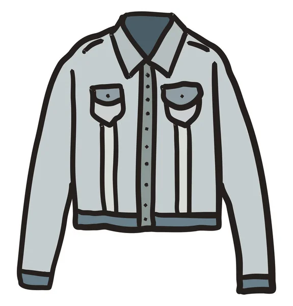 Джинсовая Куртка Иллюстрация Вектор Белом Фоне — стоковый вектор