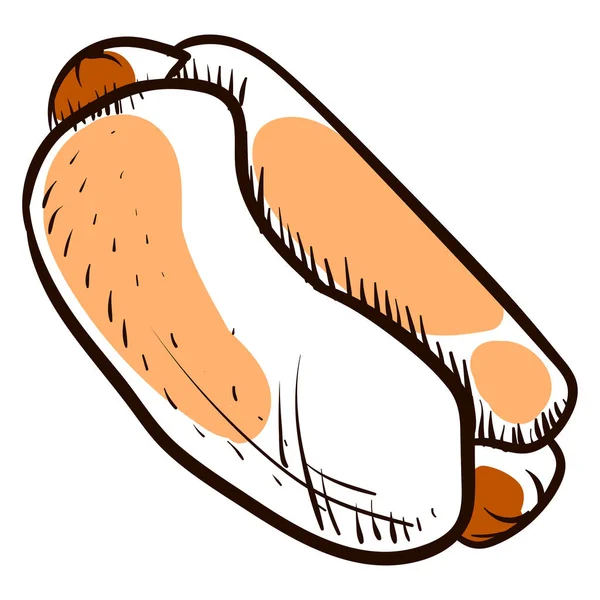 Hotdog Zeichnung Illustration Vektor Auf Weißem Hintergrund — Stockvektor