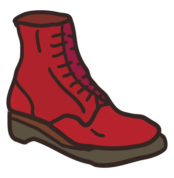 Red Boot Illustration Vector White Background — Stock Vector