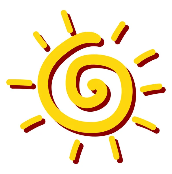 Dekorativní Slunce Ilustrace Vektor Bílém Pozadí — Stockový vektor