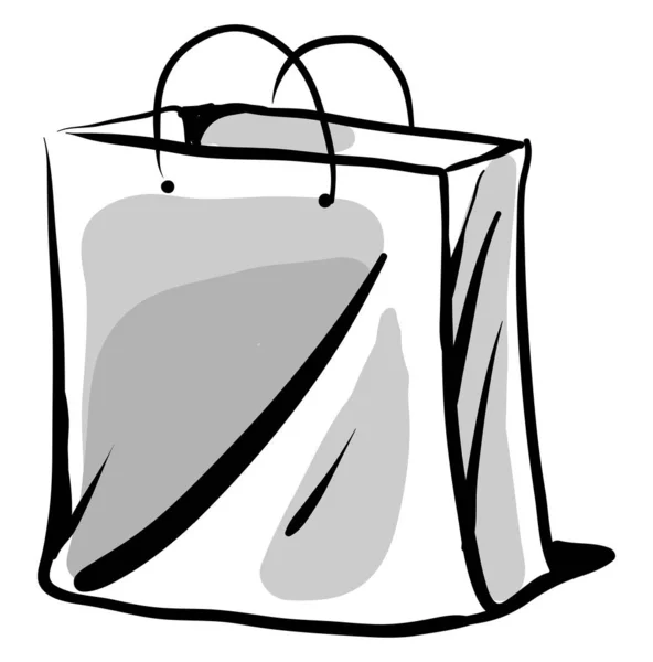 Dibujo Bolsa Papel Ilustración Vector Sobre Fondo Blanco — Archivo Imágenes Vectoriales