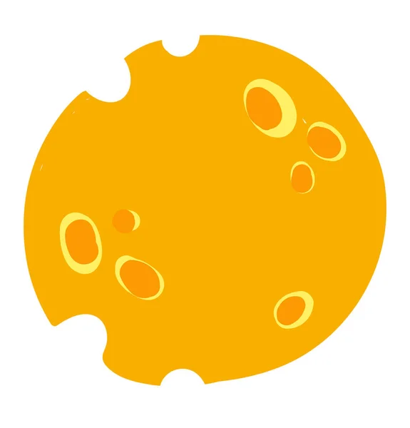 Плоский Жовтий Місяць Ілюстрація Вектор Білому Тлі — стоковий вектор