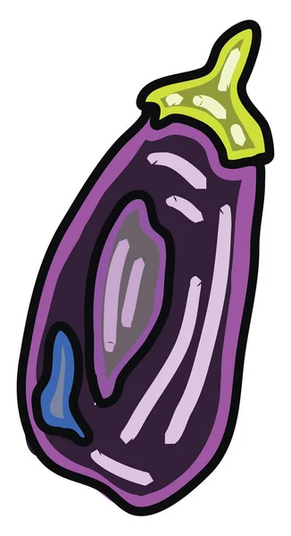 Eggplant Flat Draw Ilustração Vetor Sobre Fundo Branco — Vetor de Stock