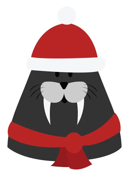 Fur Seal Hat Illustration Vector White Background — 图库矢量图片