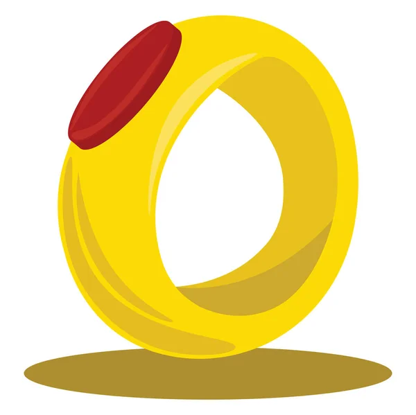 Gyllene Ring Illustration Vektor Vit Bakgrund — Stock vektor