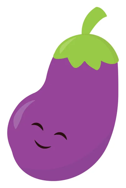 Leuke Aubergine Illustratie Vector Witte Achtergrond — Stockvector