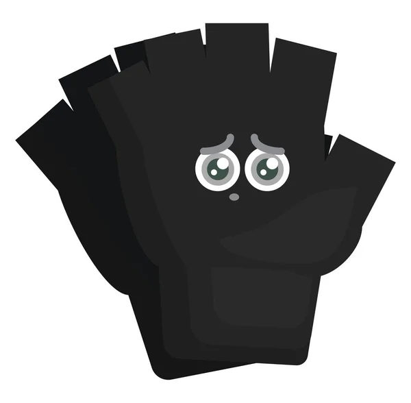 Black Gloves Illustration Vector White Background — Stock Vector