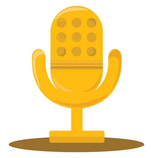 Golden Microphone Illustration Vector White Background — Stock Vector