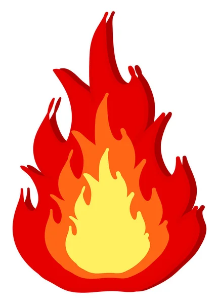 Flaches Feuer Illustration Vektor Auf Weißem Hintergrund — Stockvektor
